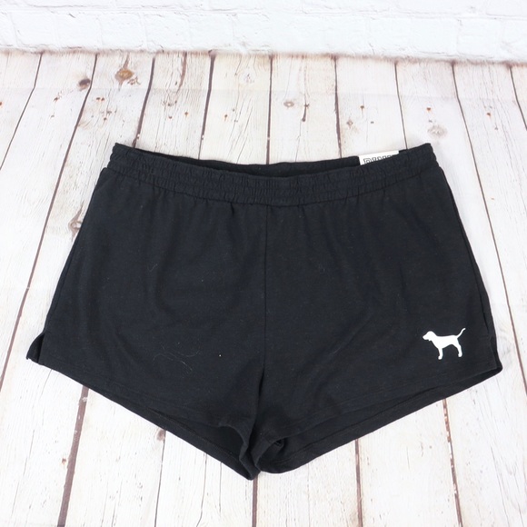 VS PINK Logo Collegiate Shorts Black - Picture 2 of 6